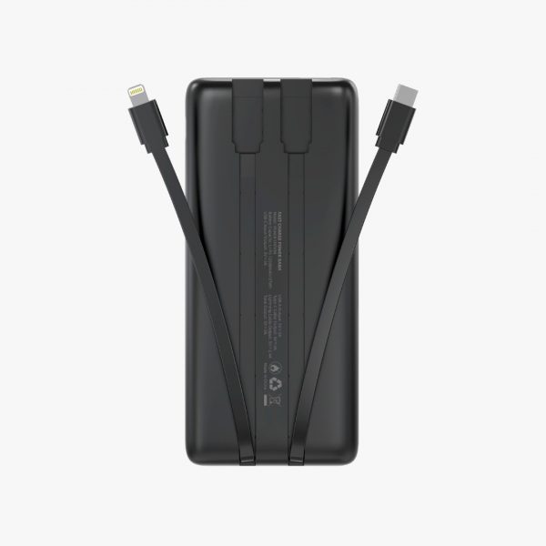 Power Station 12500mAh Power Bank (With In-built Cables)